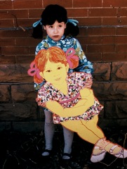 Nicole and her cutout (5 years) - 1969